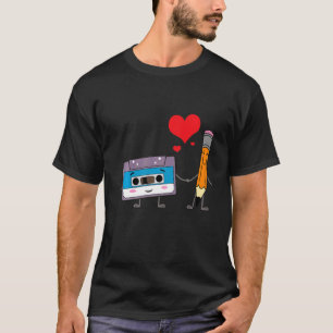 Kassettenband Bleistift Retro Vintage 70er 80er 90 T-Shirt