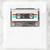 Kassettenband der 80er Jahre Rechteckiger Aufkleber (Tasche)