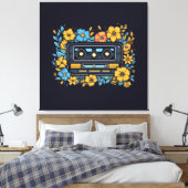 Kassettenband mit Blume Leinwanddruck (Insitu (Schlafzimmer))