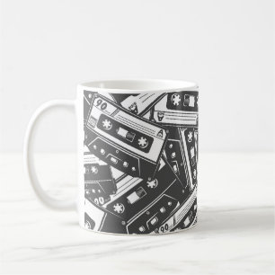 Kassettenband: Monochrome Vintage Muster Kaffeetasse