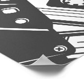 Kassettenband: Monochrome Vintage Muster Poster (Ecke)