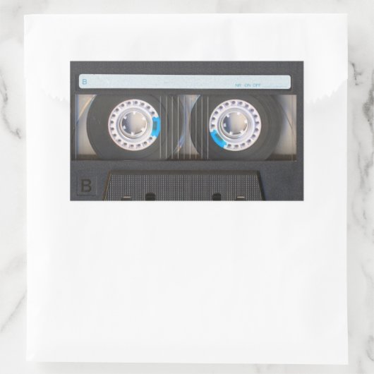 Kassettenband Rechteckiger Aufkleber (Tasche)