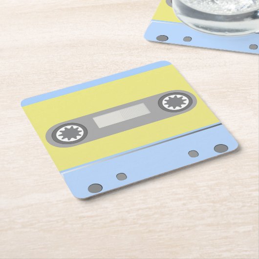 Kassettenband Rechteckiger Pappuntersetzer (angewinkelt)