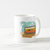 Kassettenband Retro 80er auf dem Beach Rewind Kaffeetasse (VorderseiteRechts)
