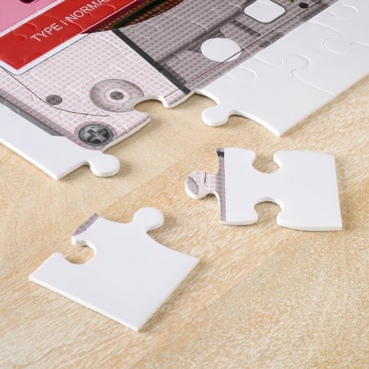 Kassettenband - rot - puzzle (Seite)