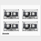 Kassettenband - schwarz - rechteckiger aufkleber (Blatt)