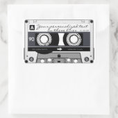 Kassettenband - schwarz - rechteckiger aufkleber (Tasche)