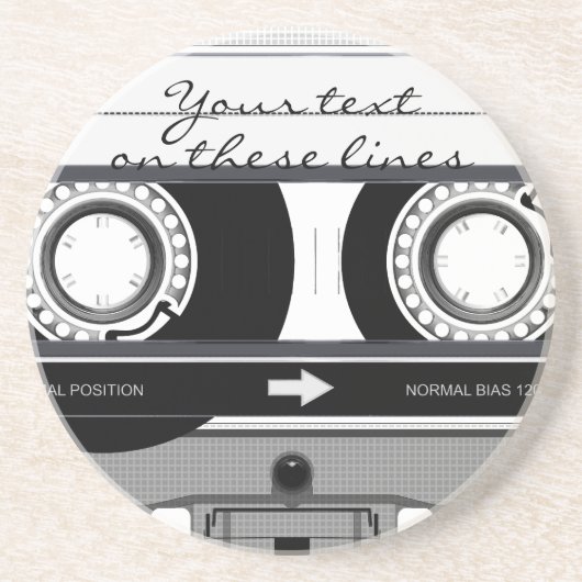 Kassettenband - schwarz - untersetzer (Vorne)