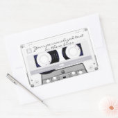 Kassettenband - weiß - rechteckiger aufkleber (Umschlag)