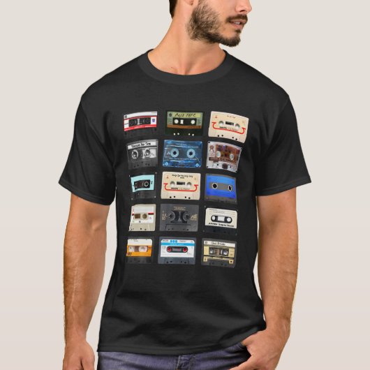 Kassettenbänder Mixtapes 1980S Radio Music Graphic T-Shirt (Vorderseite)