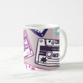 Kassettenrekorder, handgezeichnet Muster. Kaffeetasse (VorderseiteRechts)