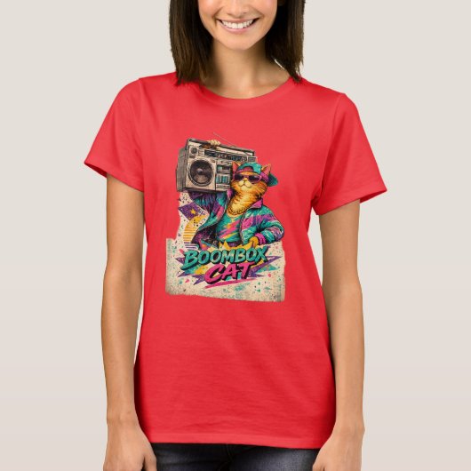 KASSETTENREKORDER KATZE T-Shirt (Vorderseite)