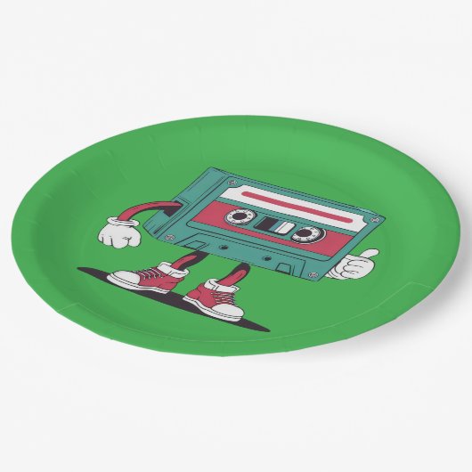 Kassettenrekorder Pappteller (Schrägansicht)
