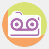 Kassettenrekorder Runder Aufkleber (Vorderseite)