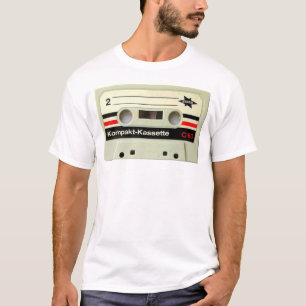 Kassettenschallplatten-Weiß-T-Shirt T-Shirt