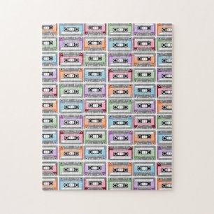 Kassettentonbänder Retro-Muster Puzzle