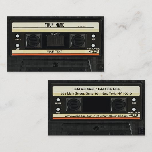 KassettenVisitenkarte Visitenkarte (Vorne/Hinten)