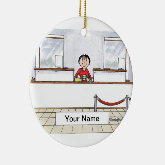 Kassierer - Frau Keramikornament (Rechts)