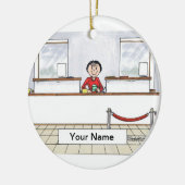 Kassierer - Frau Keramikornament (Links)