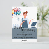 Kassierer-Geburtstag Karte (Stehend Vorderseite)