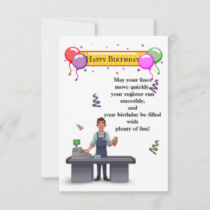 Kassierer-Geburtstag Karte