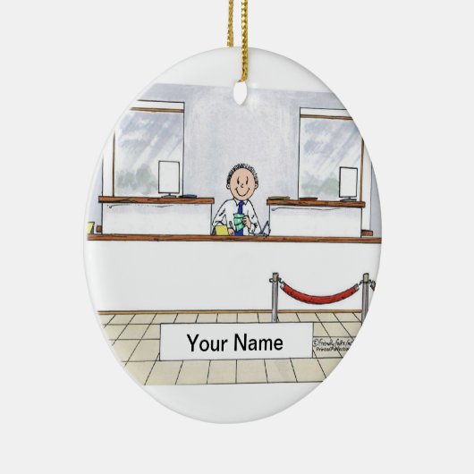 Kassierer - Mann Keramik Ornament (Rechts)