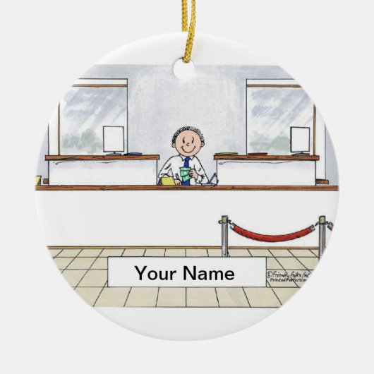 Kassierer - Mann Keramik Ornament (Vorne)