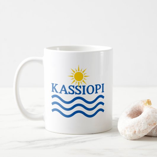 KASSIOPI Korfu Griechenland, Sun Waves Kaffeetasse (Mit Donut)