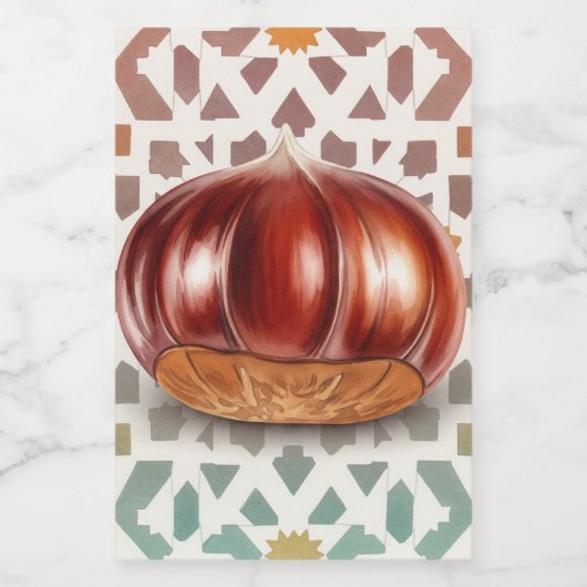 Kastanie, Aufkleber für den Lebensmittelbehälter v (Einzelnes Label)