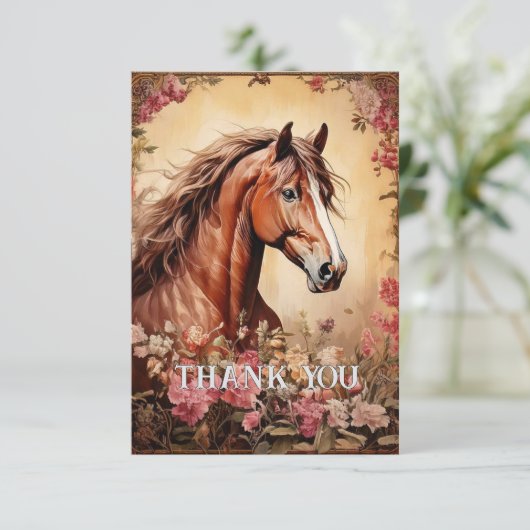 Kastanie Dankeskarte (Stehend Vorderseite)