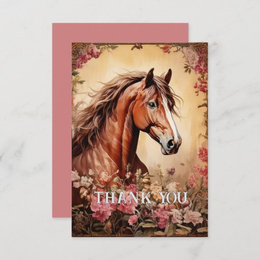 Kastanie Dankeskarte (Vorne/Hinten)