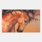 Kastanie-Einhornkleber Rechteckiger Aufkleber (Vorderseite)