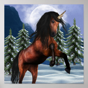 Kastanie-Einhornplakat Poster