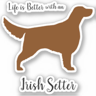 Kastanie Irish Setter Dog Silhouette Vinyl Sticker