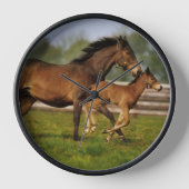 Kastanie-Mare & Foal Uhr (Vorderseite)
