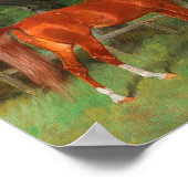 Kastanie mit Foal auf der Wiese | Hans Haag Poster (Ecke)