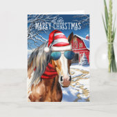 Kastanie Paint Horse Funny MARE Weihnachten (Vorderseite)