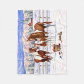 Kastanie Pinto Sorrel Paint Quarter Pferde im Schn Fleecedecke (Vorderseite)