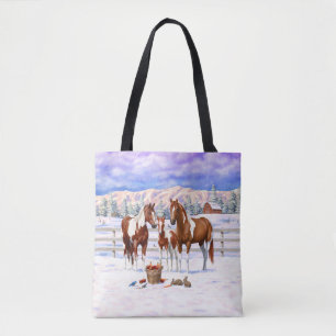 Kastanie Pinto Sorrel Paint Quarter Pferde im Schn Tasche