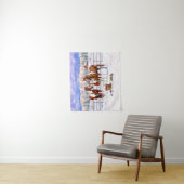 Kastanie Pinto Sorrel Paint Quarter Pferde im Schn Wandteppich (Beispiel)