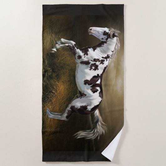 Kastanie-Splash Rahmen Tovero Paint Horse Strandtuch (Vorderseite)