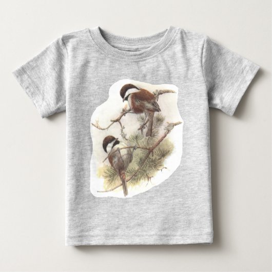 Kastanie-unterstützter Chickadee Baby T-shirt (Vorderseite)
