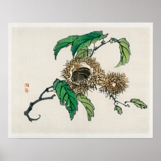 Kastanie von Kōno Bairei (1844-1895) Poster (Vorne)