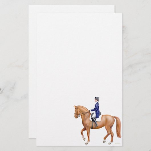 Kastaniedressage-Pferdebriefpapier Briefpapier (Vorne/Hinten)