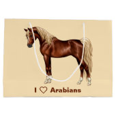 Kastanien Ägyptisches Arabianisches Pferd Flaxen M Große Geschenktüte (Rückseite)