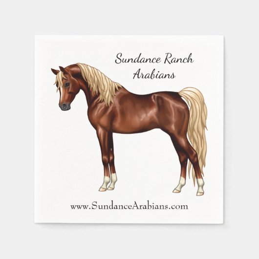 Kastanien Ägyptisches Arabianisches Pferd Flaxen M Serviette (Vorderseite)