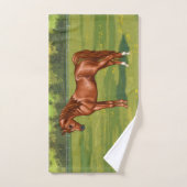 Kastanien Ägyptisches Arabianisches Pferd in Frühl Badhandtuch Set (Handtuch)