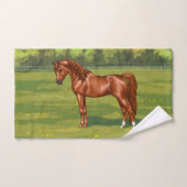 Kastanien Ägyptisches Arabianisches Pferd in Frühl Badhandtuch Set (Handtuch)