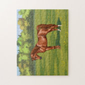 Kastanien Ägyptisches Arabianisches Pferd in Frühl Puzzle (Vertikal)