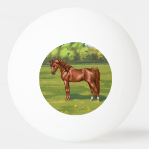 Kastanien Ägyptisches Arabianisches Pferd in Frühl Tischtennisball